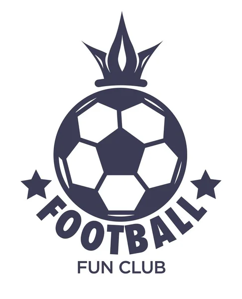 Spor futbol kulübü maç topu ve taç izole simgesi — Stok Vektör