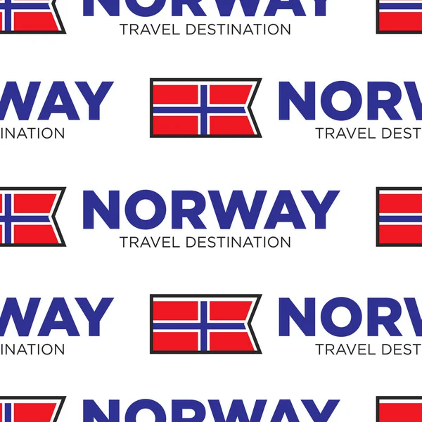 Noruega destino de viagem sem costura bandeira nacional — Vetor de Stock