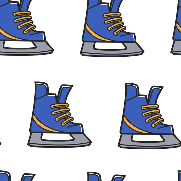 Símbolo canadense figura patinação ou hóquei sapato sem costura padrão — Vetor de Stock