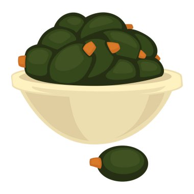 Somon parçaları vejetaryen çanak izole nesne ile doldurulmuş zeytin