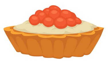 Kremalı mus ve havyar buttercream vektör ile Tartlet