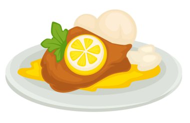 Mantar ile ekşi sos limon çanak ördek veya tavuk