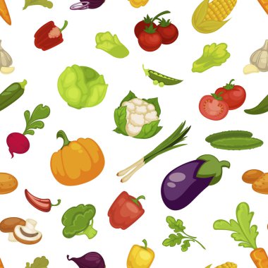 Sebze organik gıda dikişsiz desen çiftlik ürünleri