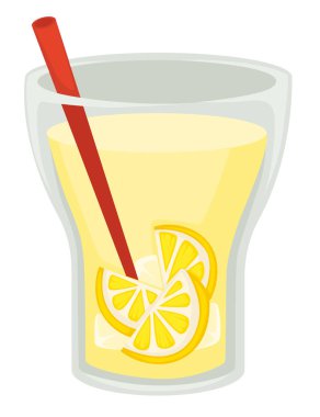 İçecek saman limon dilimleri ile fincan limonata içecek