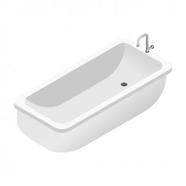 Banyo musluk ve drenaj banyo mobilyaları ile izole nesne küvet