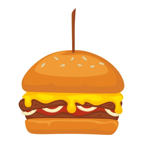 Hamburguesa servida en restaurante o restaurante fastfood vector — Archivo Imágenes Vectoriales