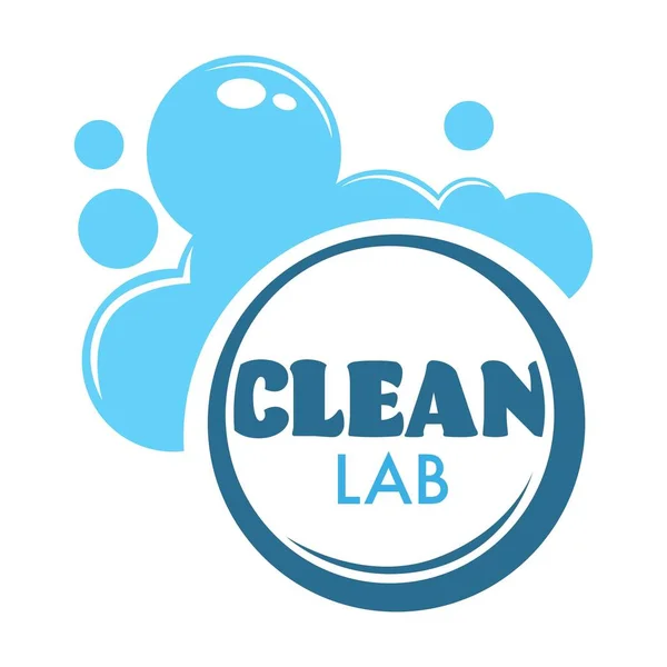 Waskamer clean Club schuim en bubbels wasmiddel — Stockvector