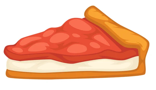 Φράουλα κέικ βατόμουρο πίτα με στρώμα κρέμας απομονωμένο πιάτο — Διανυσματικό Αρχείο