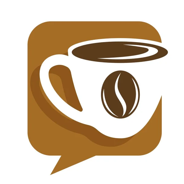 Kaffeehaus-Heißgetränk in Tasse und Bohne — Stockvektor