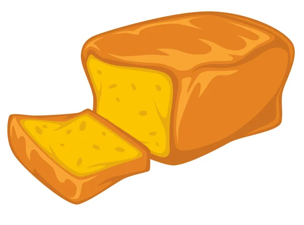 Banán kenyér Loaf izolált edény pékáru — Stock Vector