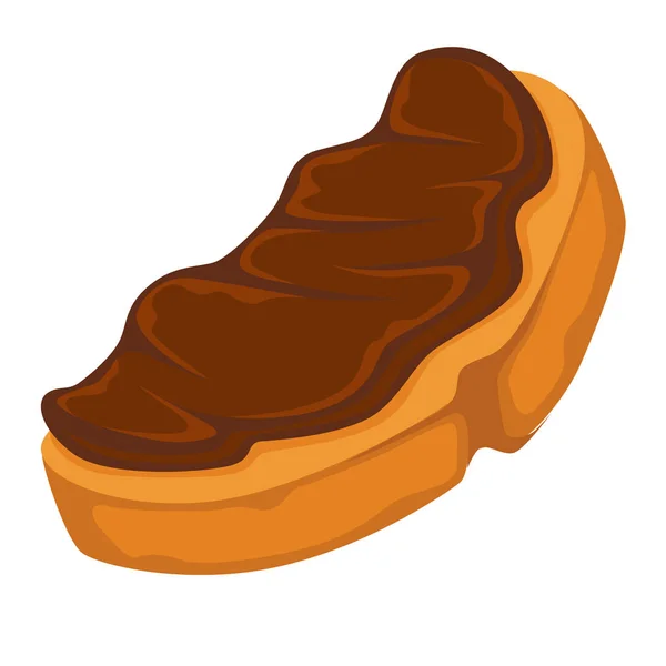 Brood schijfje met cacaoboter op topvector — Stockvector