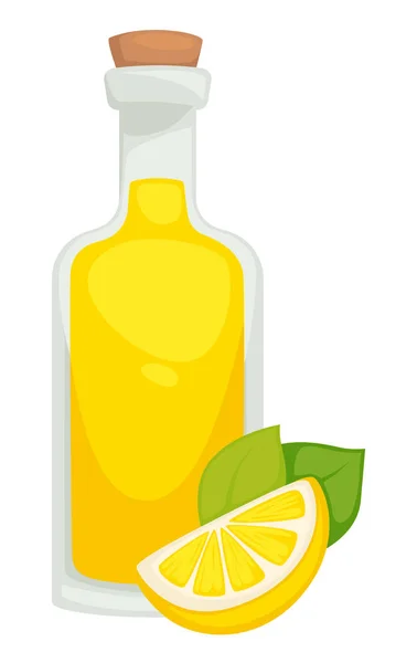 Lemonad i flaska citron dryck hemlagad naturlig dryck — Stock vektor