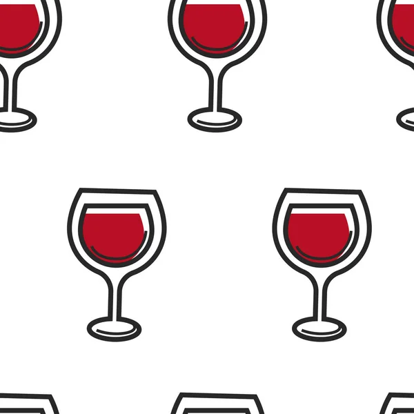 유리 알코올 음료 원활한 패턴 와이너리에 와인 — 스톡 벡터