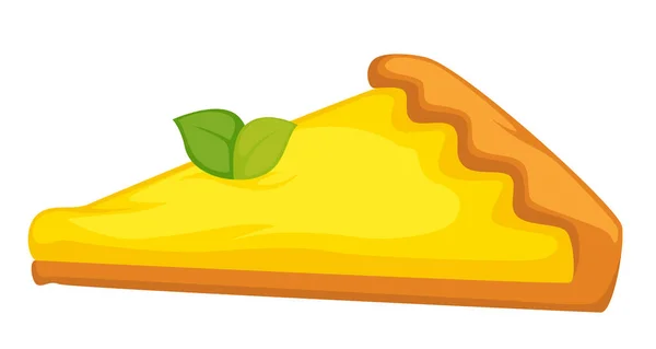 Pastel de queso limón pastel aislado cítricos sabor panadería alimentos — Vector de stock