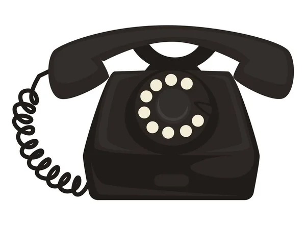 40s retro telefoon met wijzerplaat en ontvanger, vintage telefoon — Stockvector