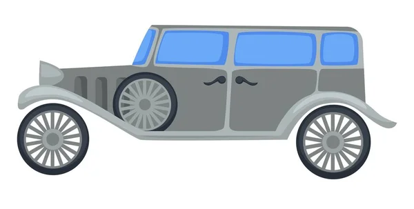Retro samochód 30s, 1930s rocznika pojazdu lub transportu na białym tle samochodów — Wektor stockowy