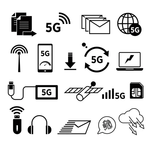 Internet 5G ikon terisolasi, cepat web surfing, jaringan dunia - Stok Vektor