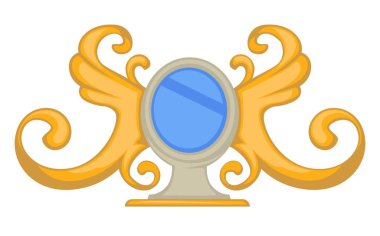 Kanatları ve girdapları ile altın çerçeve barok tarzı ayna