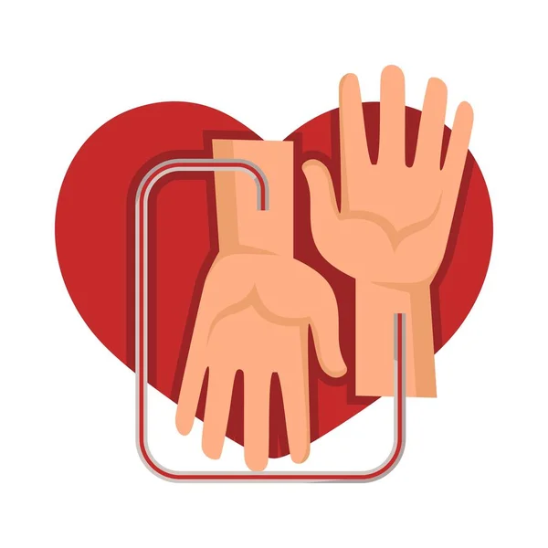 Donor központ elszigetelt ikon, vérátömlesztés vagy ajándékozó — Stock Vector
