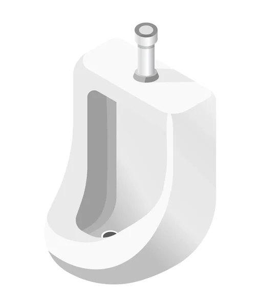 Urinoir ou pissoir, objet isolé de toilette, mobilier de salle de bain masculin — Image vectorielle