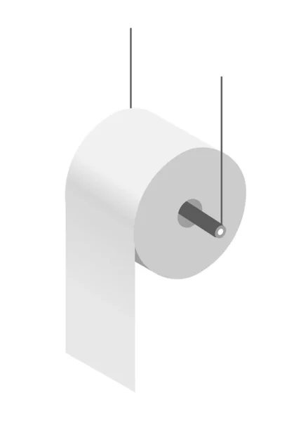 Tuvalet kağıdı rulo tutucu izole nesne, banyo öğesi — Stok Vektör