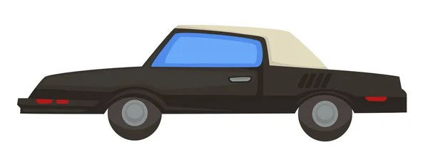 Vehículo de los años 80 retro, coche con techo plegable de 1980 transporte aislado — Vector de stock