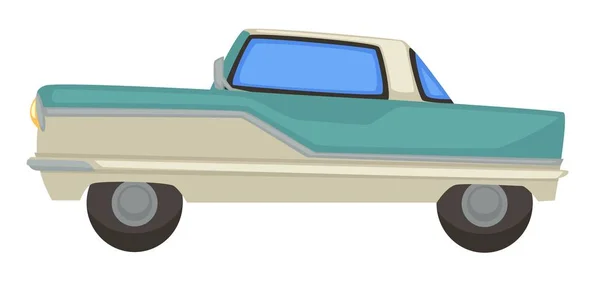 Retro autó, szüreti jármű 1960-as években, elszigetelt közlekedési — Stock Vector