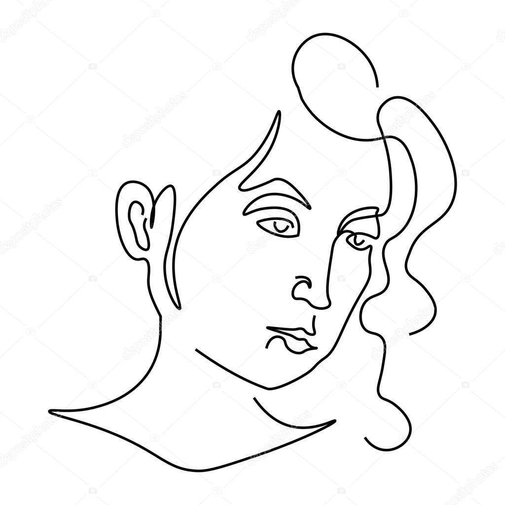 picture Outline Drawing Of A Person Face woman face sketch portrait or avatar