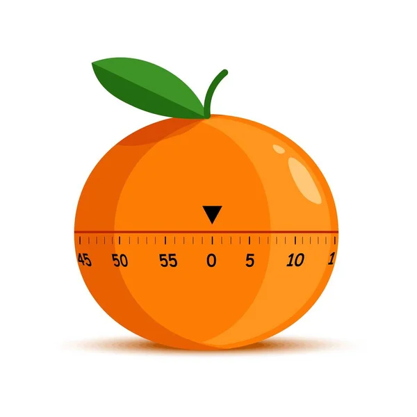 オレンジ形状タイマーまたは時間測定ツール分離オブジェクト — ストックベクタ