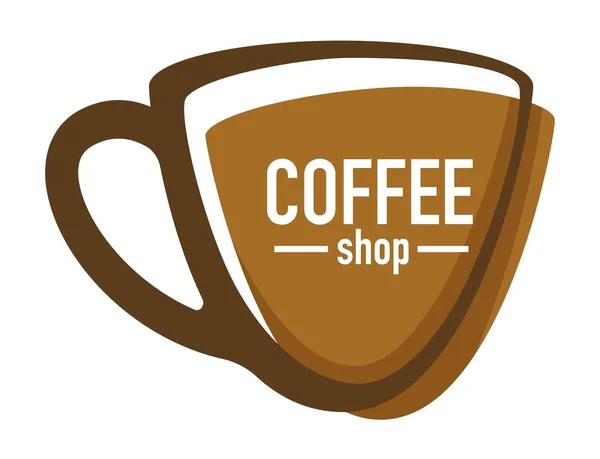 Coffee Shop eller hus isolerad ikon, varm dryck i kopp — Stock vektor