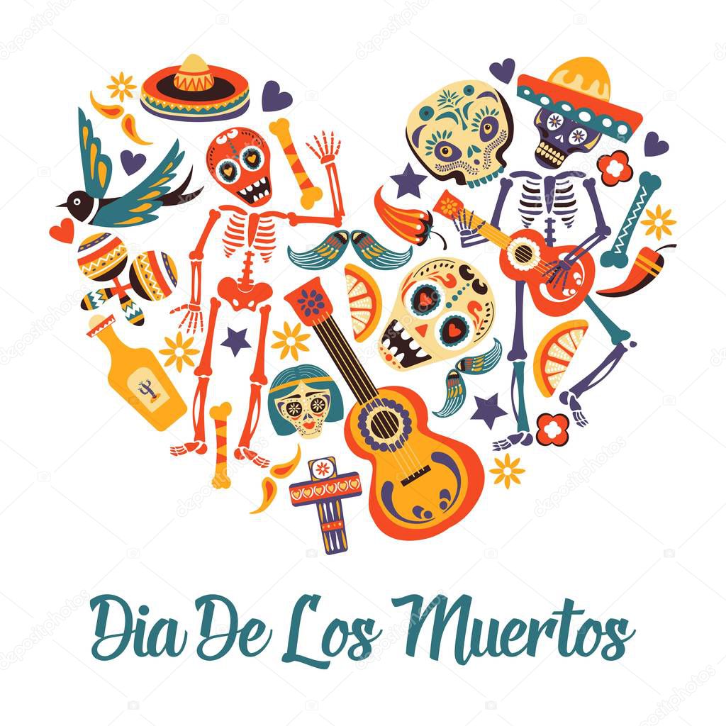 Day of dead, Mexican holiday or fiesta, Dia de los Muertos