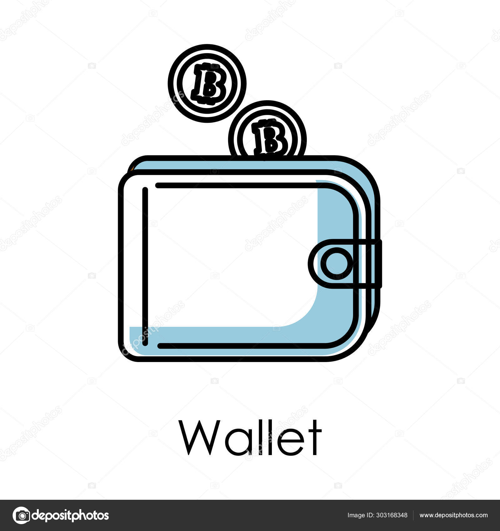 Wallet Isolated Icon Bitcoin Mining And Cryptocurrency - 