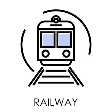Demiryolu teslimat ve ulaşım izole simgesi, lojistik ve nakliye