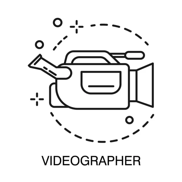 Videógrafo símbolo, cámara de vídeo aislado icono del contorno — Vector de stock