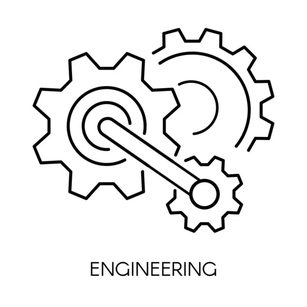 Cogwheel símbolo linear, ícone de esboço isolado engenharia —  Vetores de Stock