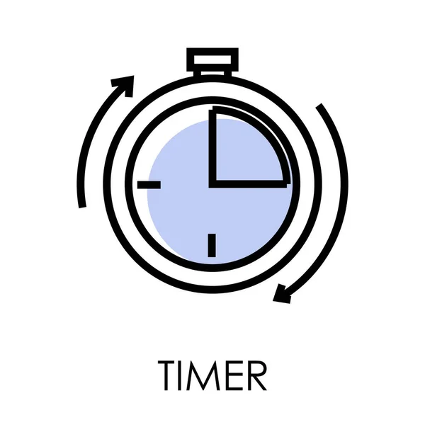 Stopwatch of timer klok geïsoleerd overzichts pictogram, snelle levering — Stockvector