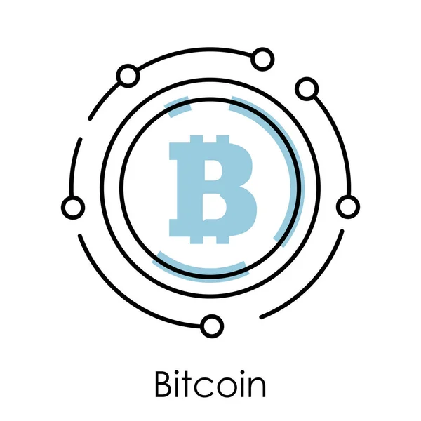 Bitmince – samostatná lineární ikona, kryptoměna nebo digitální peníze — Stockový vektor