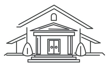 Özel ev veya konak, gayrimenkul izole simgesi, konut binası