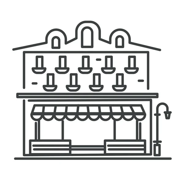 Городская Архитектура Городское Строительство Бакалейным Магазином Мини Маркетом — стоковый вектор