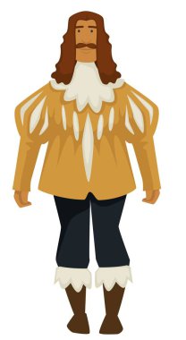 Vintage Barok tarzı giysiler, eski moda Adam veya prens