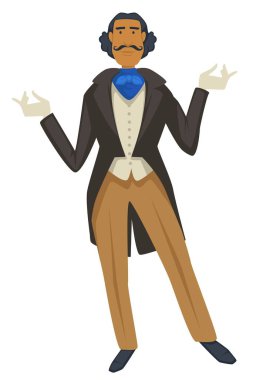 Neckerchief, Biedermeier moda tarzı ile ceket ve eldiven Man