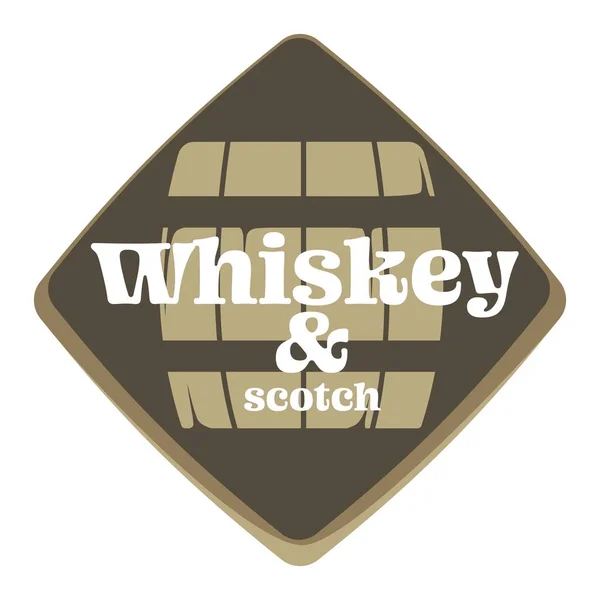 Whisky i szkockiej fabryki lub browaru ikona na białym tle, alkohol napój — Wektor stockowy