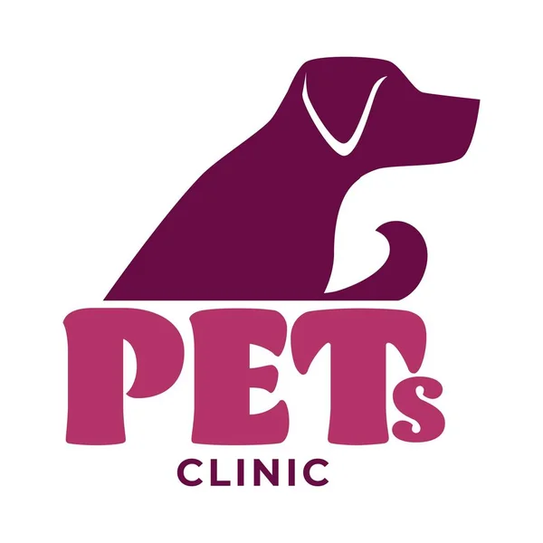 Pets clinic, vet or veterinarian hospital, dog silhouette isolated icon — Stock Vector