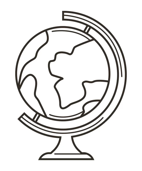 Ізольована іконка земної кулі, географічна модель планети — стоковий вектор