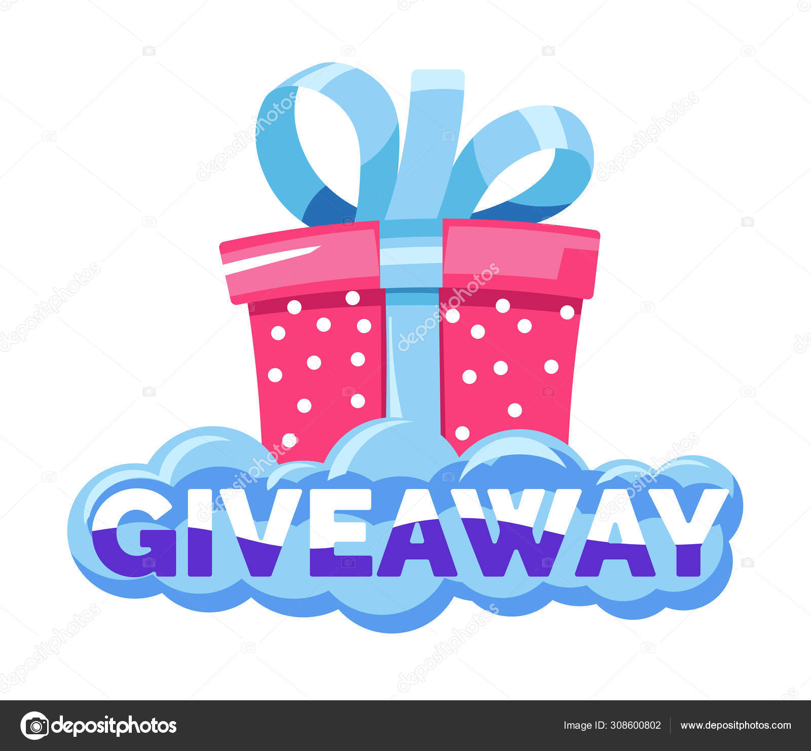 Gift box giveaway isolated icon social media Vector Image
