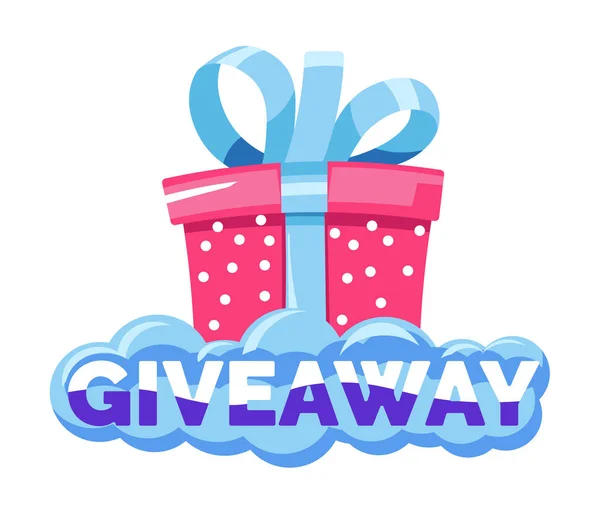 Giveaway Gift Box Social Media Post Website Isolated Icon Vector — Stock Vector