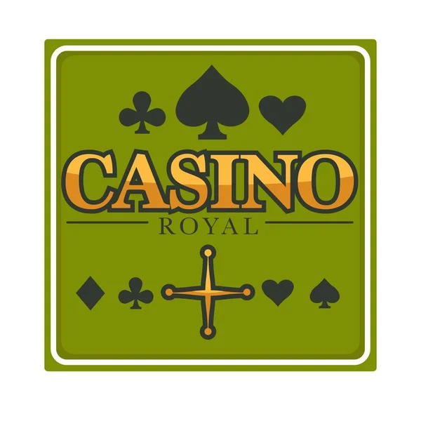 Juegos Azar Casino Club Real Icono Aislado Juego Póquer Cartas — Archivo Imágenes Vectoriales