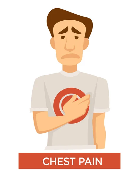 Douleurs Thoraciques Symptômes Tuberculose Douleurs Cardiaques Médecine Vecteur Traitement Homme — Image vectorielle