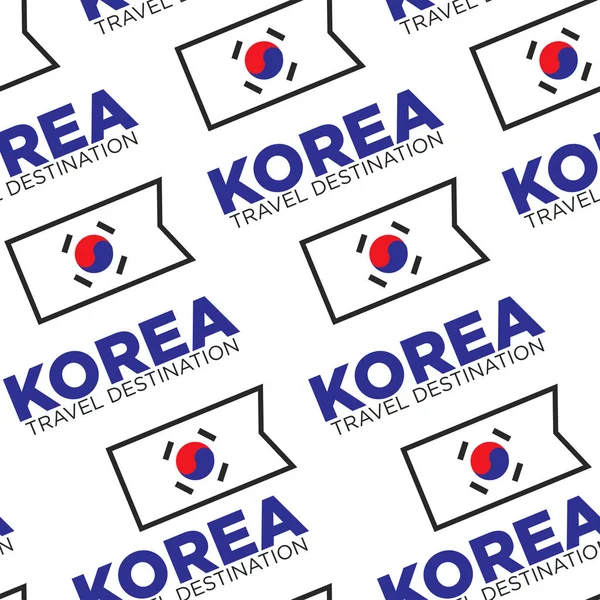 Bandeira Nacional Coreana Destino Viagem Coreia Vetor Padrão Sem Costura —  Vetores de Stock