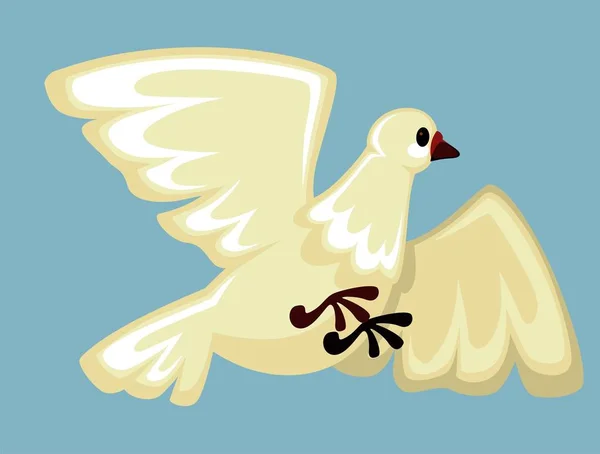 Μασκότ Της Ειρήνης Λευκό Περιστέρι Περιστέρι Εγχώριο Διάνυσμα Ζώου Ιπτάμενο — Διανυσματικό Αρχείο